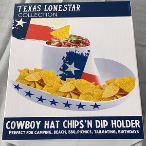 Cowboy Hat Chips and Dip Holder - Patriotic Colors